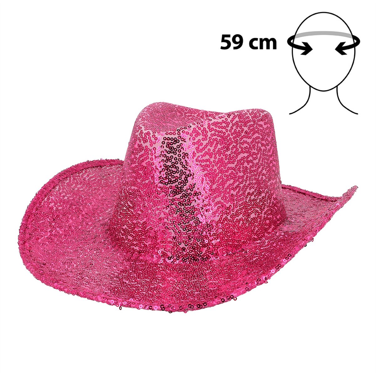 Cowboyhatt Rosa med Paljetter stl 59 Cowboyhatt Rosa med Paljetter stl 59
