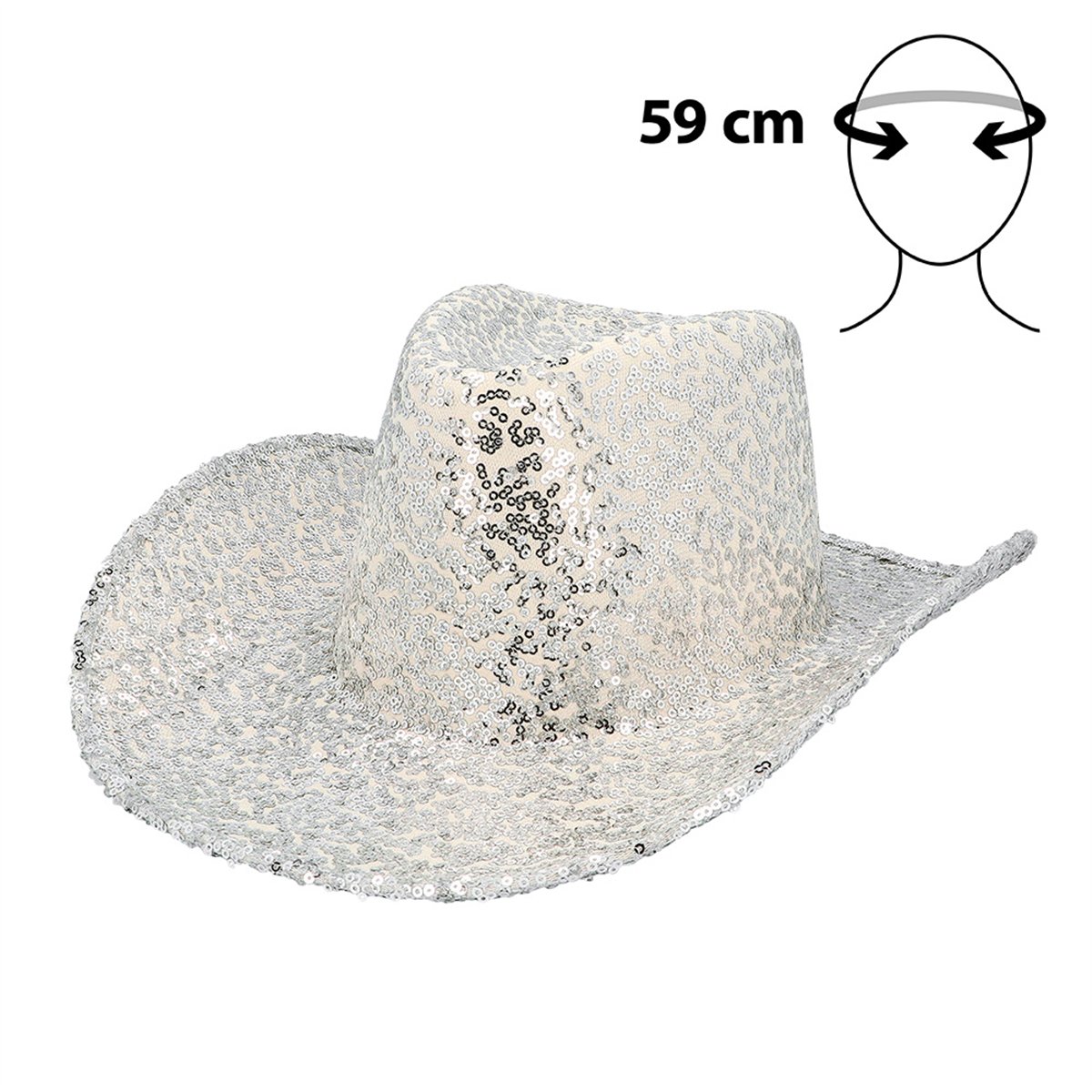 Cowboyhatt Rosa med Paljetter stl 59 Cowboyhatt Rosa med Paljetter stl 59
