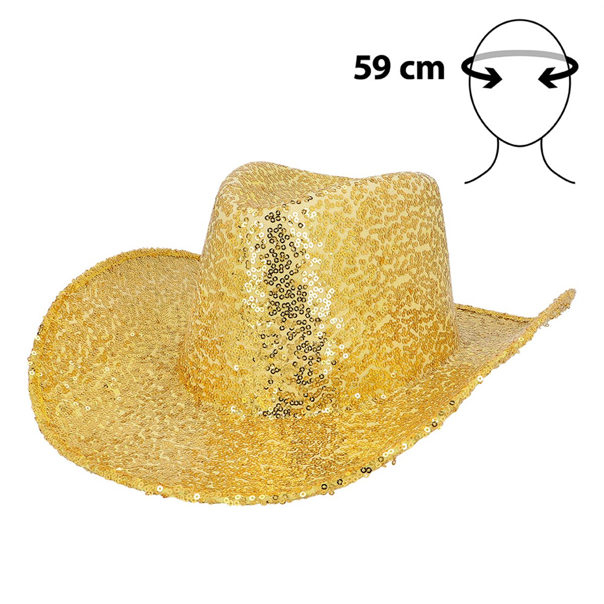 Cowboyhatt Rosa med Paljetter stl 59