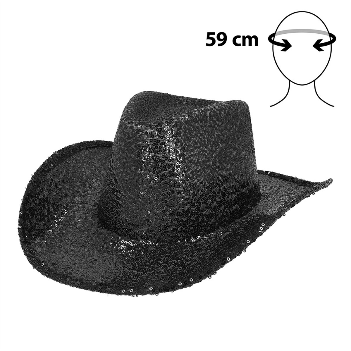 Cowboyhatt Rosa med Paljetter stl 59 Cowboyhatt Rosa med Paljetter stl 59