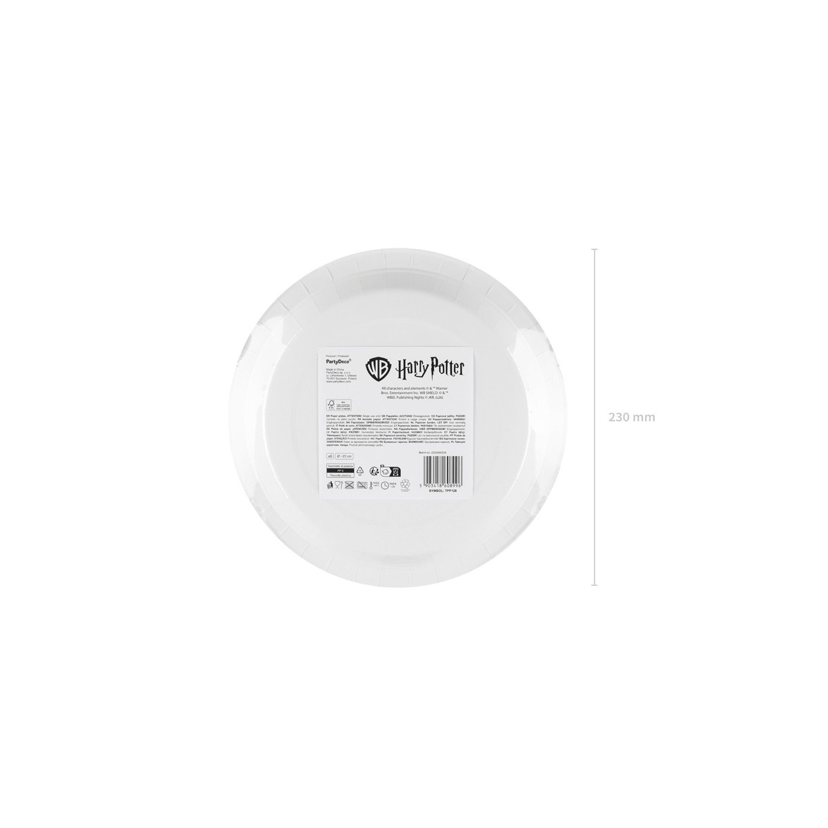 Paper plates Harry Potter, 23 cm, beige (1 pkt / 6 pc.)