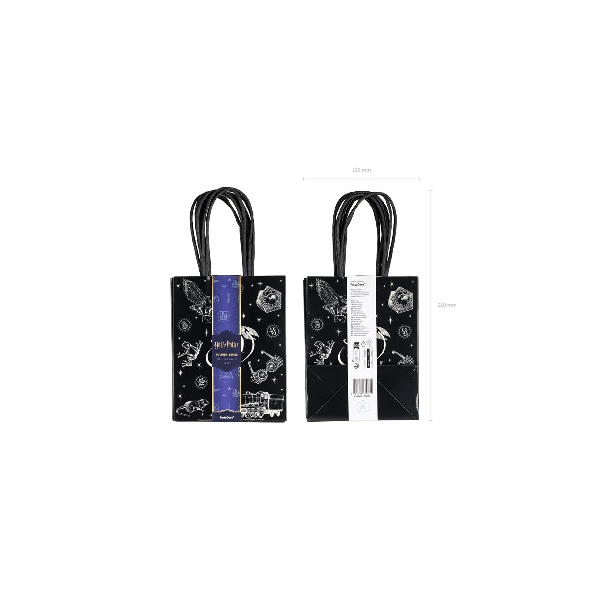 Paper gift bags Harry Potter, 12x15.5x6 cm, black (1 pkt / 6 pc.) Paper gift bags Harry Potter, 12x15.5x6 cm, black (1 pkt / 6 pc.)