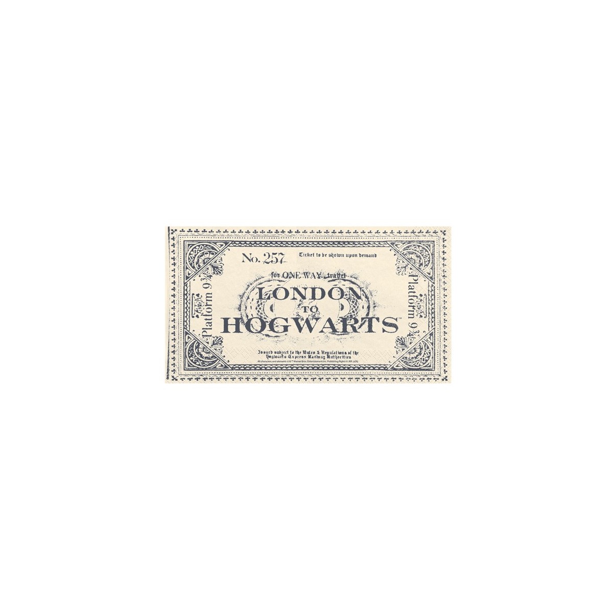 Paper napkins Harry Potter London to Hogwarts Ticket, 33x40 cm, beige (1 pkt / 20 pc.) Paper napkins Harry Potter London to Hogwarts Ticket, 33x40 cm, beige (1 pkt / 20 pc.)