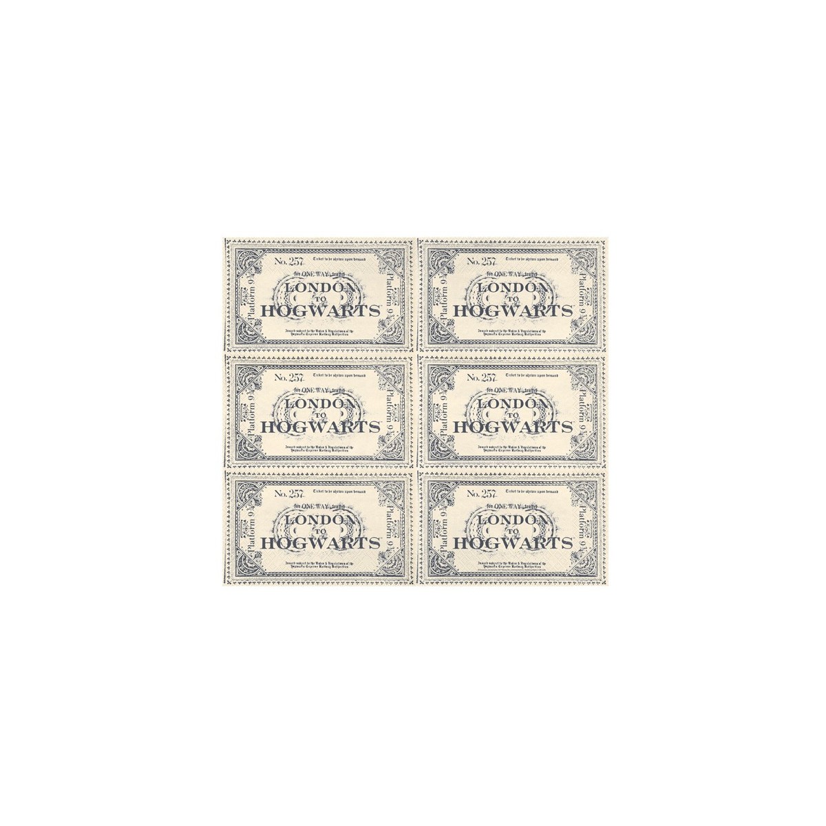 Paper napkins Harry Potter London to Hogwarts Ticket, 33x40 cm, beige (1 pkt / 20 pc.) Paper napkins Harry Potter London to Hogwarts Ticket, 33x40 cm, beige (1 pkt / 20 pc.)