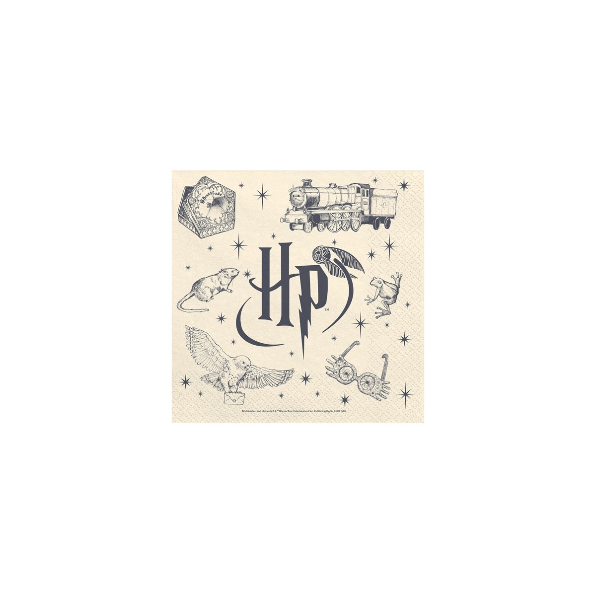 Paper napkins Harry Potter, 33x33 cm, beige (1 pkt / 20 pc.) Paper napkins Harry Potter, 33x33 cm, beige (1 pkt / 20 pc.)