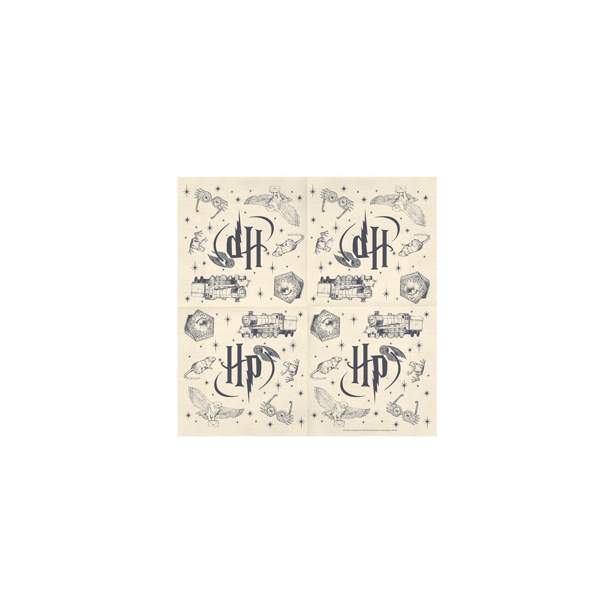 Paper napkins Harry Potter, 33x33 cm, beige (1 pkt / 20 pc.) Paper napkins Harry Potter, 33x33 cm, beige (1 pkt / 20 pc.)