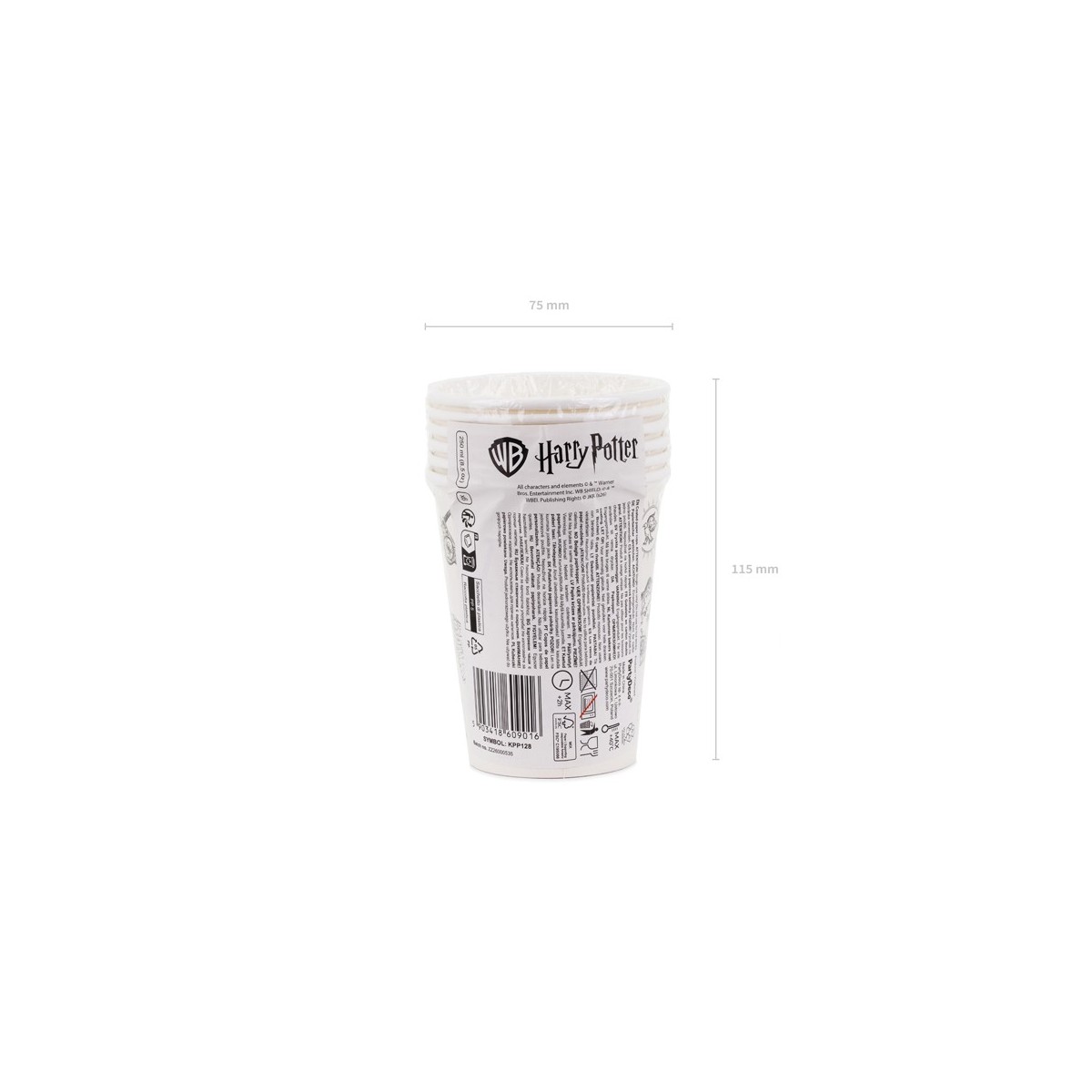 Paper cups Harry Potter, 250 ml, beige (1 pkt / 6 pc.) Paper cups Harry Potter, 250 ml, beige (1 pkt / 6 pc.)