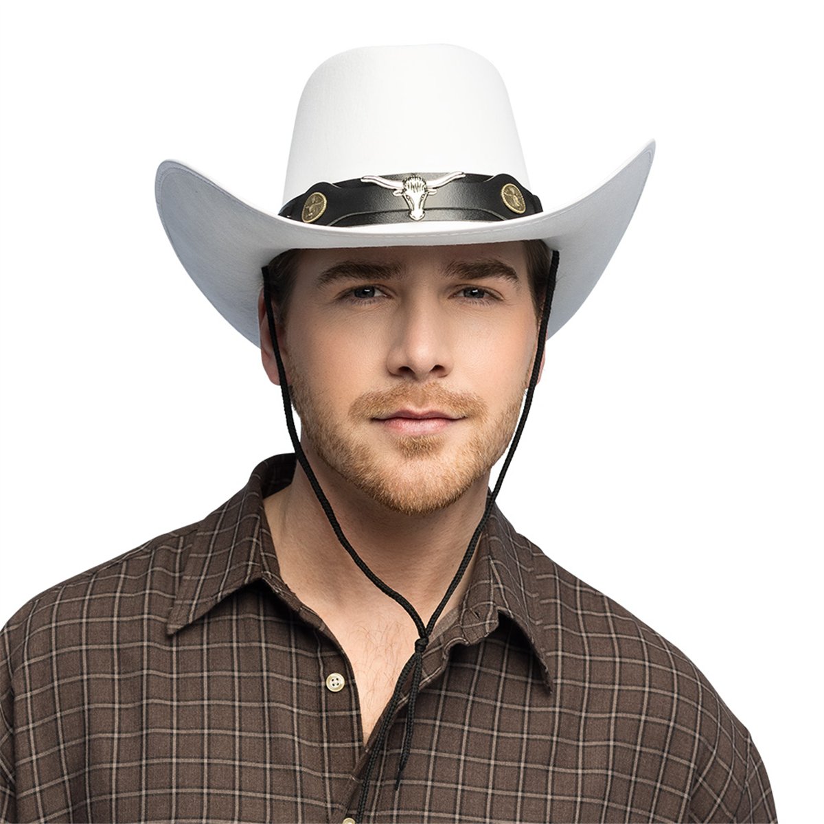 Cowboyhatt Silver Metallic med Hakrem &ndash; Westernfason