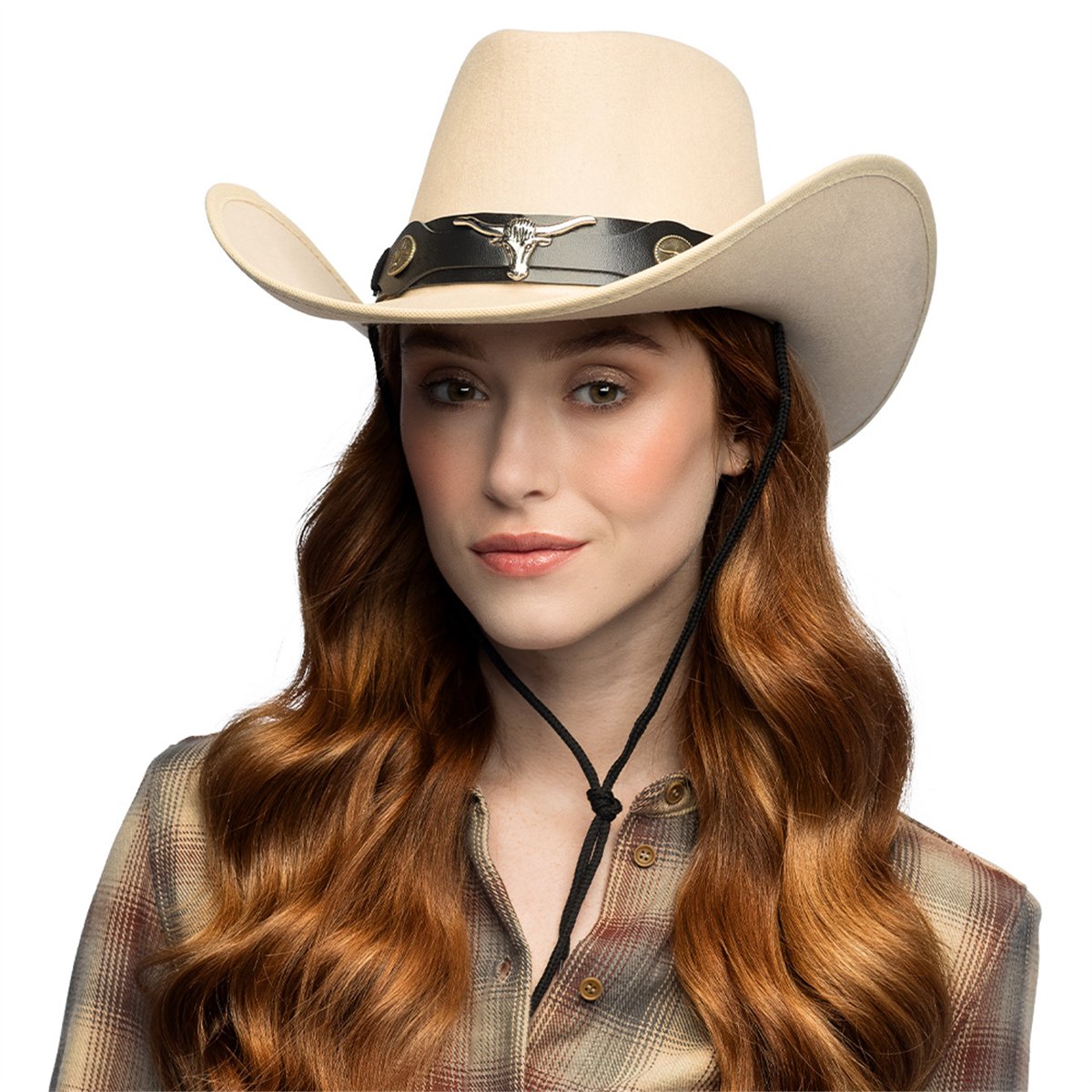 Cowboyhatt Silver Metallic med Hakrem &ndash; Westernfason