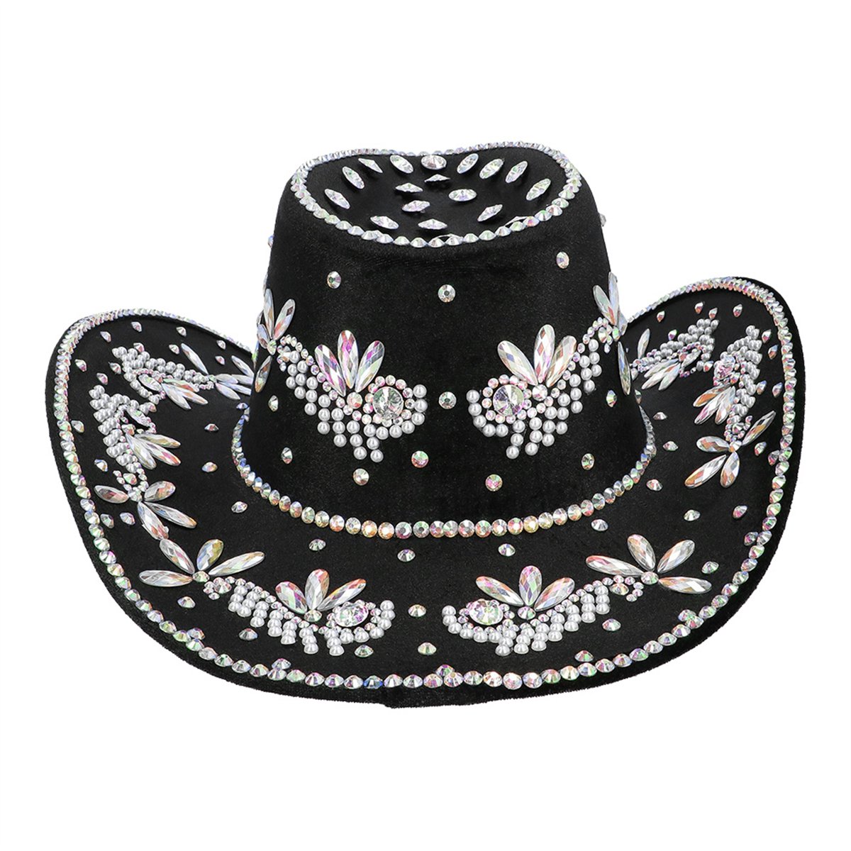 Cowboyhatt Silver Metallic med Hakrem – Westernfason Cowboyhatt Silver Metallic med Hakrem – Westernfason