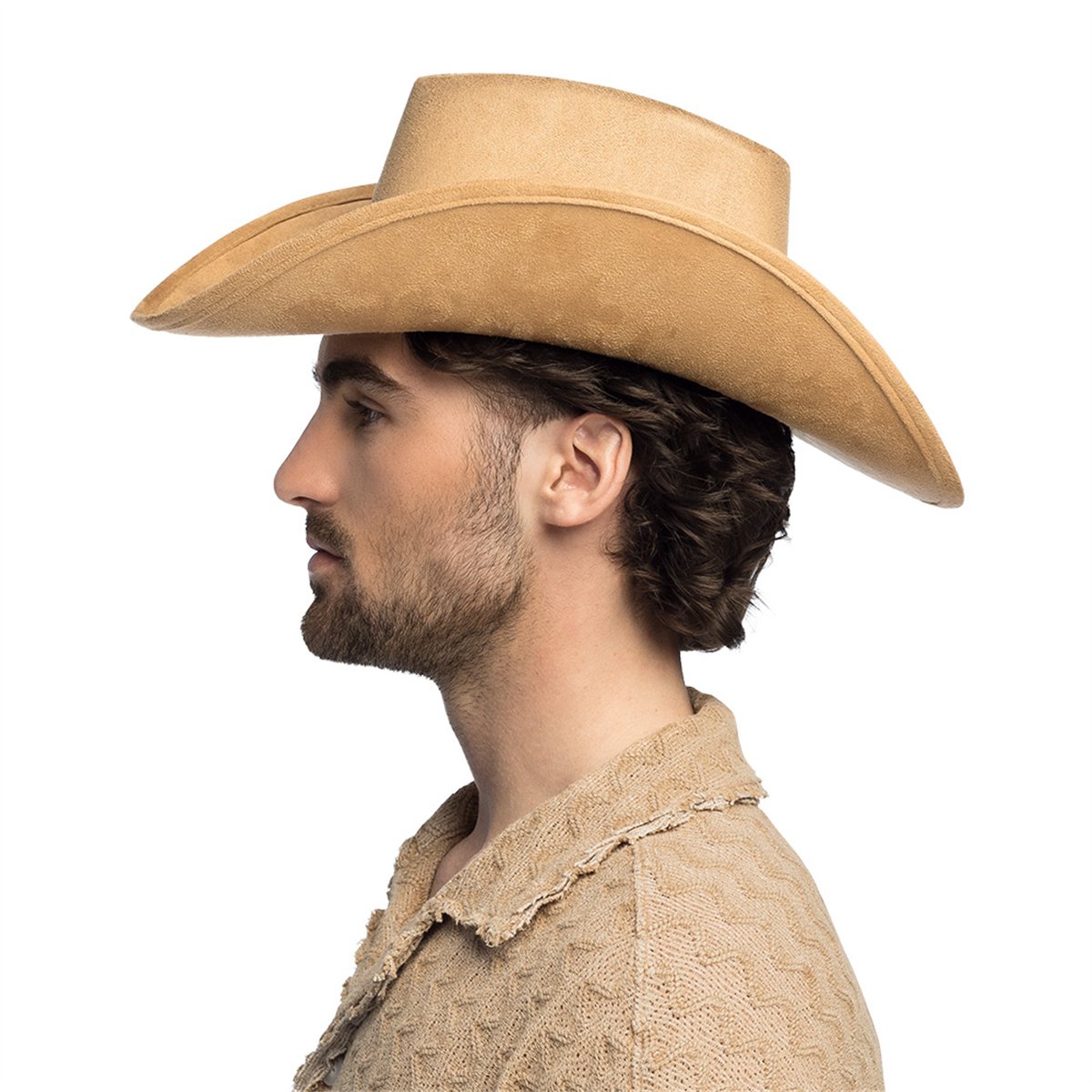 Cowboyhatt Silver Metallic med Hakrem – Westernfason Cowboyhatt Silver Metallic med Hakrem – Westernfason