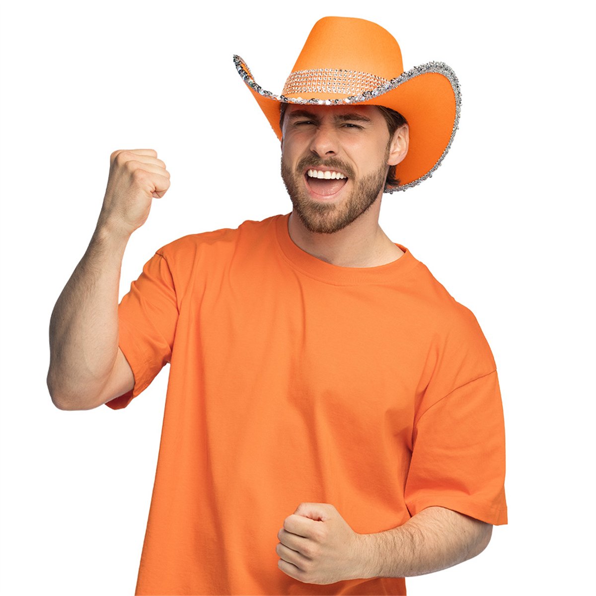 Cowboyhatt Ljusblå med Strass och UV-effekt str. 59 Cowboyhatt Ljusblå med Strass och UV-effekt str. 59