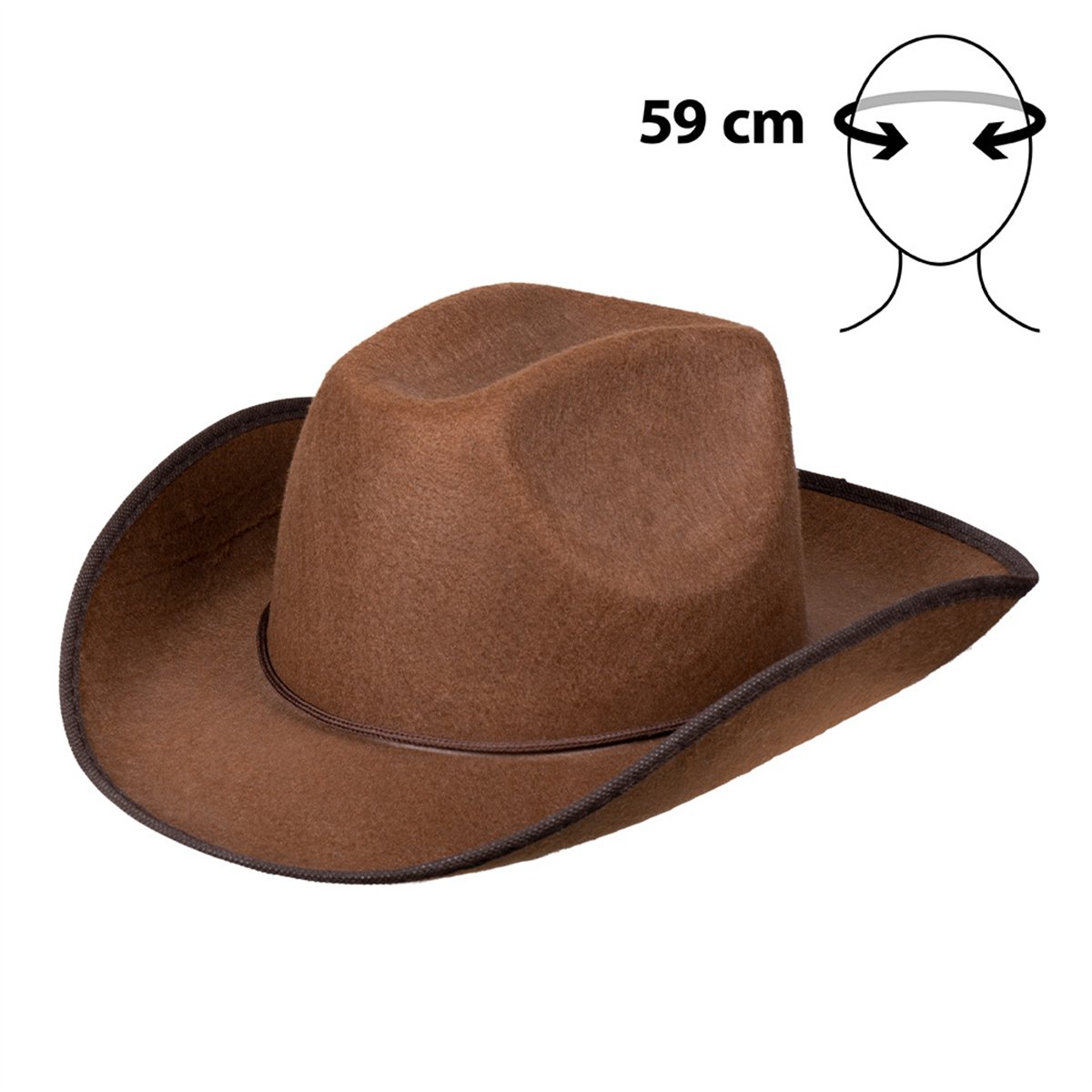 Rosa Cowboyhatt med Hakrem – Storlek 59 Rosa Cowboyhatt med Hakrem – Storlek 59