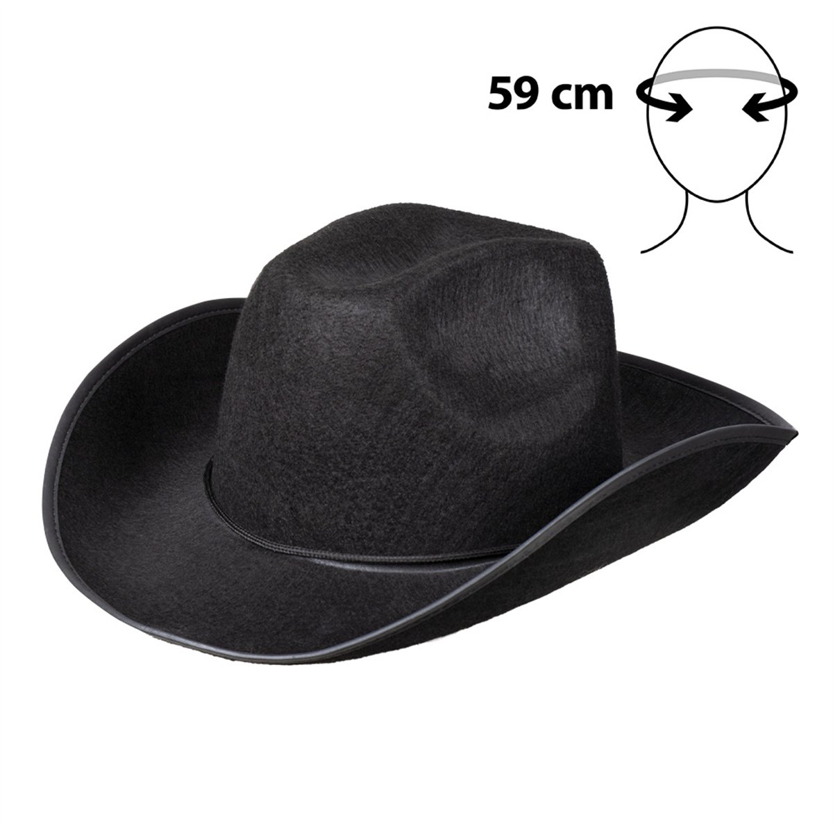 Rosa Cowboyhatt med Hakrem &ndash; Storlek 59
