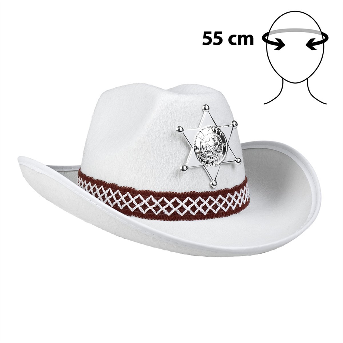 Rosa Cowboyhatt med Hakrem – Storlek 59 Rosa Cowboyhatt med Hakrem – Storlek 59