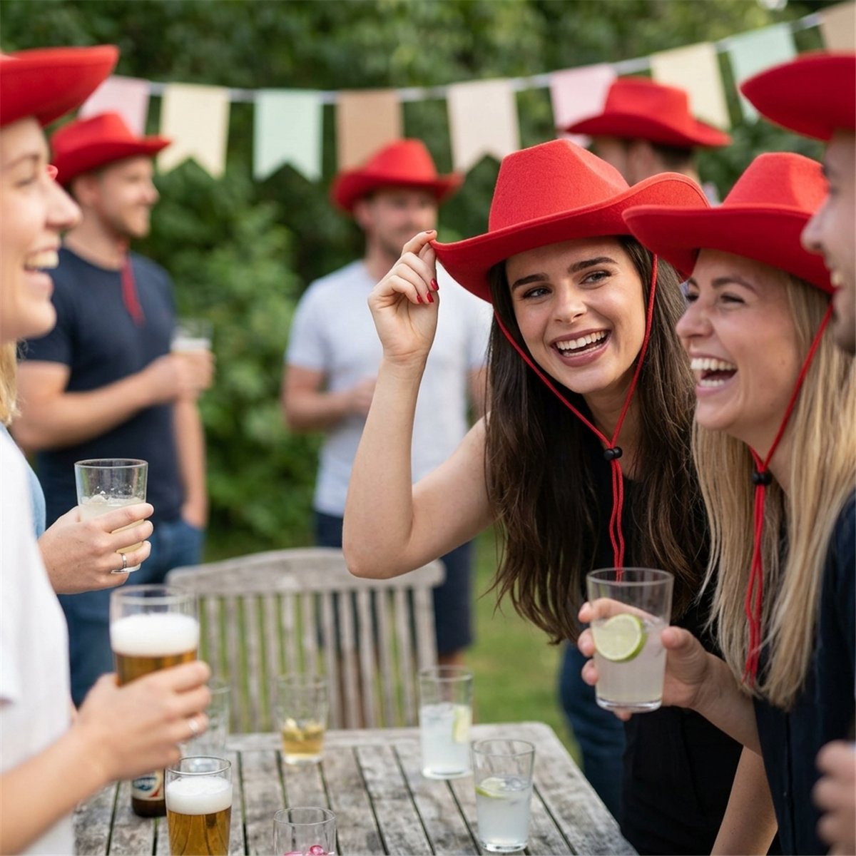 Rosa Cowboyhatt med Hakrem – Storlek 59 Rosa Cowboyhatt med Hakrem – Storlek 59