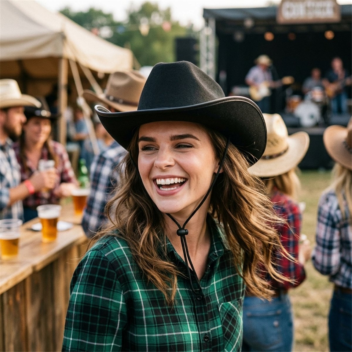 Rosa Cowboyhatt med Hakrem &ndash; Storlek 59