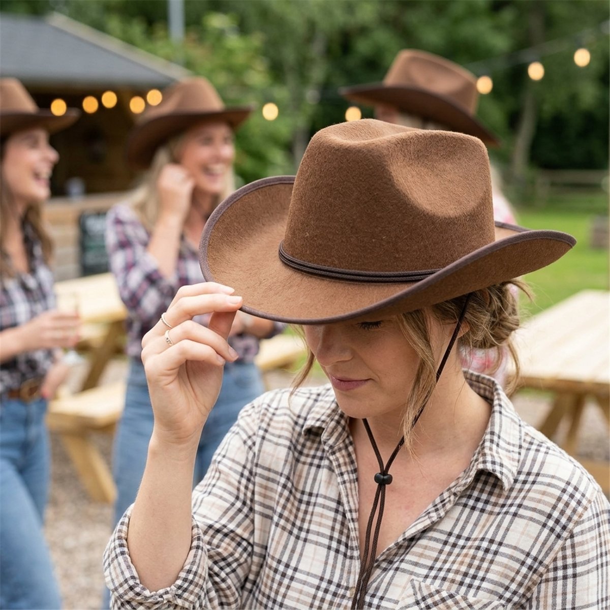 Rosa Cowboyhatt med Hakrem – Storlek 59 Rosa Cowboyhatt med Hakrem – Storlek 59