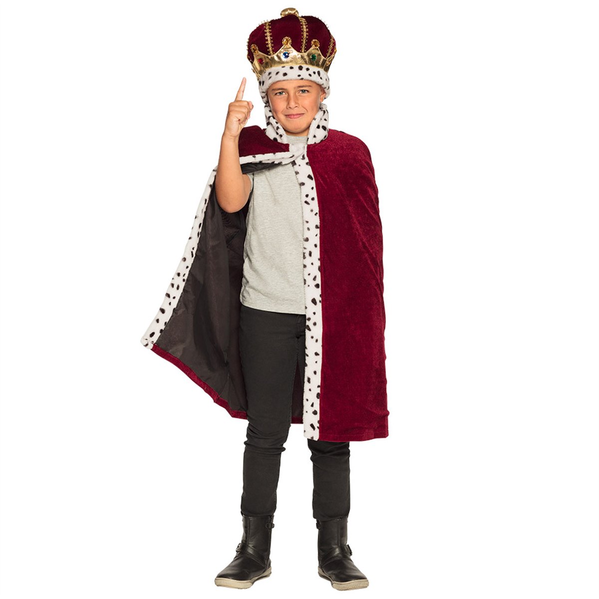 Kungamantel Barn röd med hermelinkant 90 cm Kungamantel Barn röd med hermelinkant 90 cm