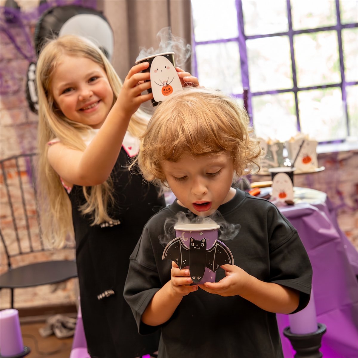 6 st. Pappmuggar med monstertema mix 220 ml