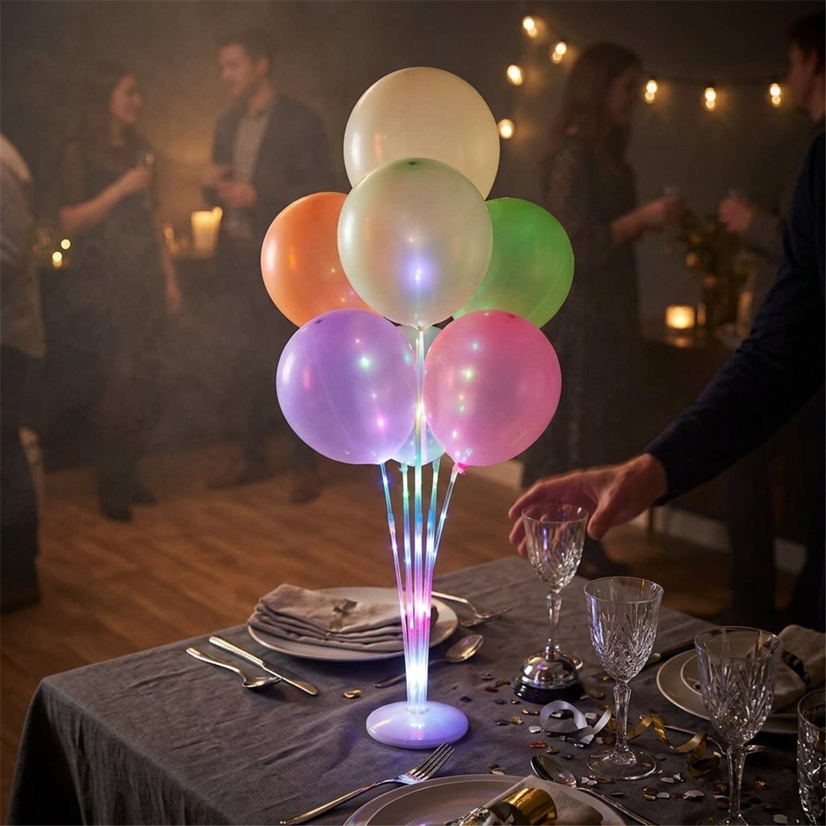 1 st Ballongstativ transparent 70 cm f&ouml;r 7 ballonger
