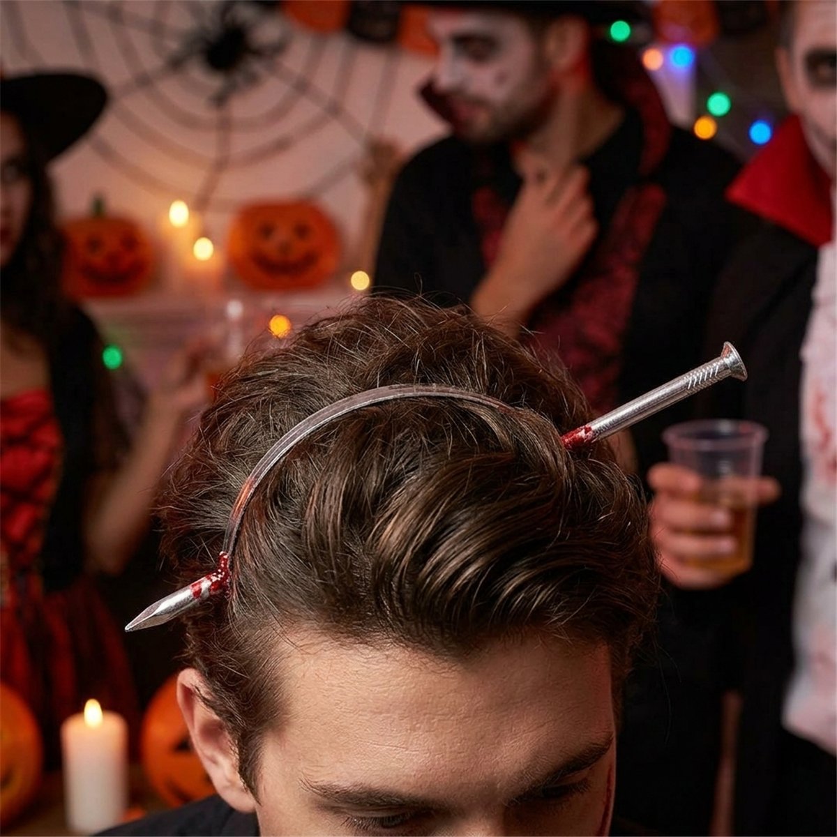 H&aring;rb&aring;ge Blodig Kniv Halloween svart 45 cm