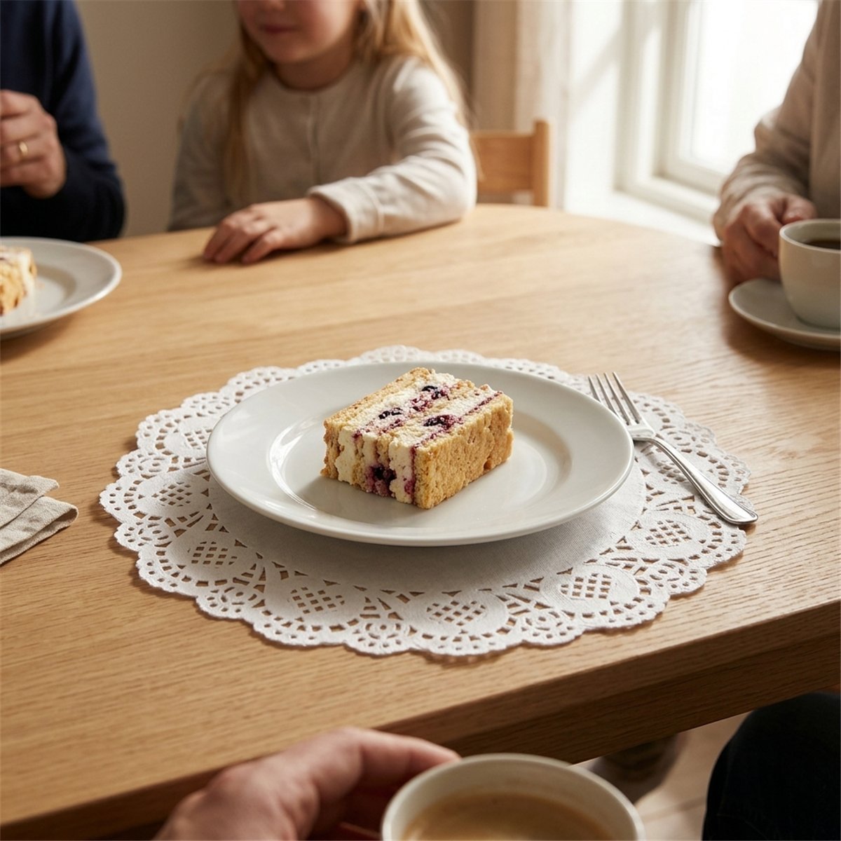 12 st Pappersunderl&auml;gg vita med spetskant 20 cm