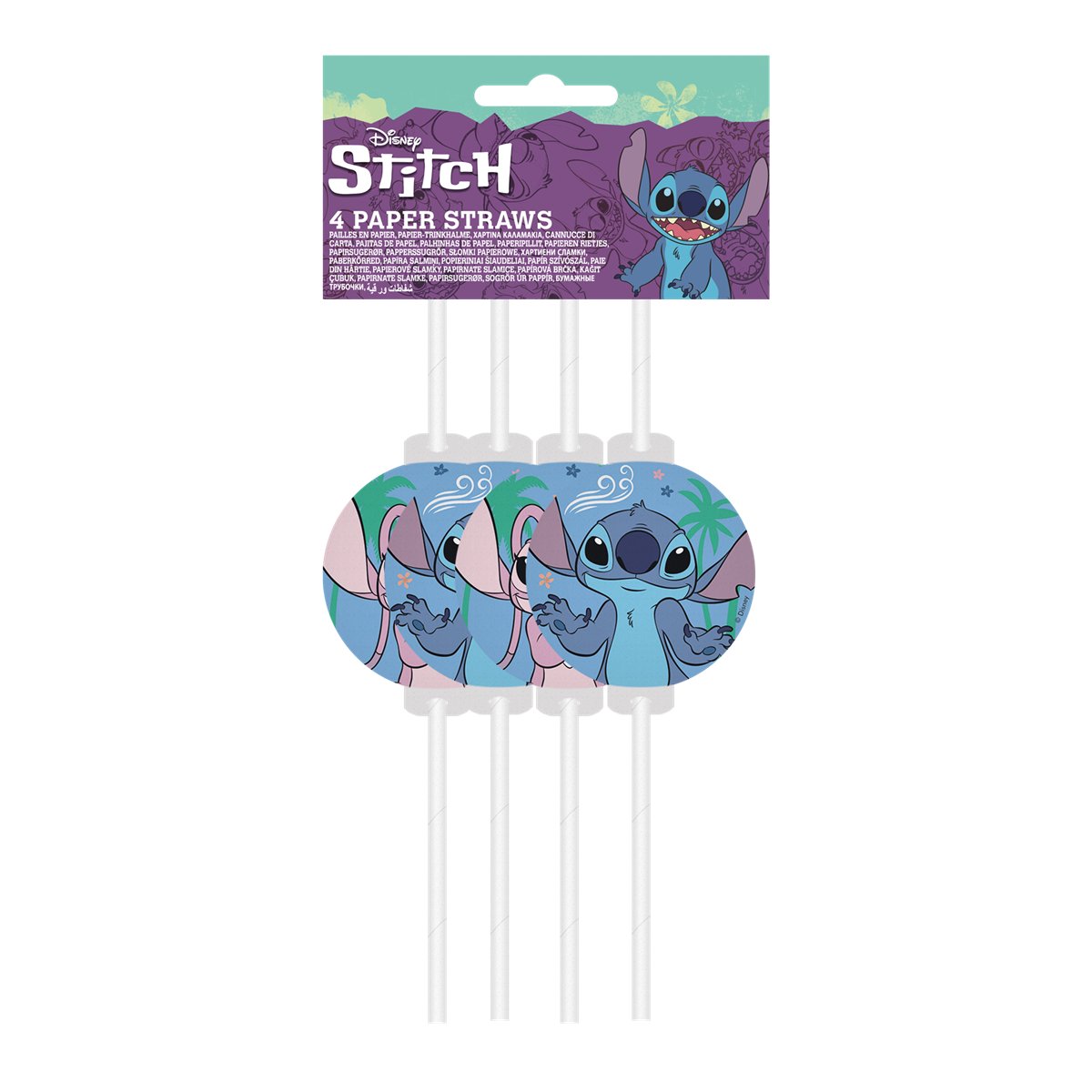 4 st. Smurfarna™ Papperssugrör blå och vit 22 cm 4 st. Smurfarna™ Papperssugrör blå och vit 22 cm