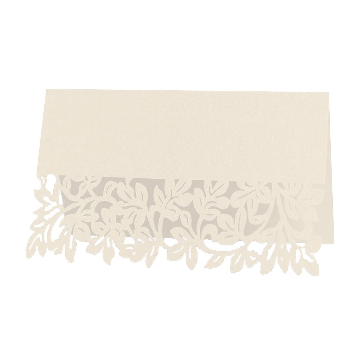 10 st Bordskort pärlemorcrème med blommotiv 90x45 mm 10 st Bordskort pärlemorcrème med blommotiv 90x45 mm