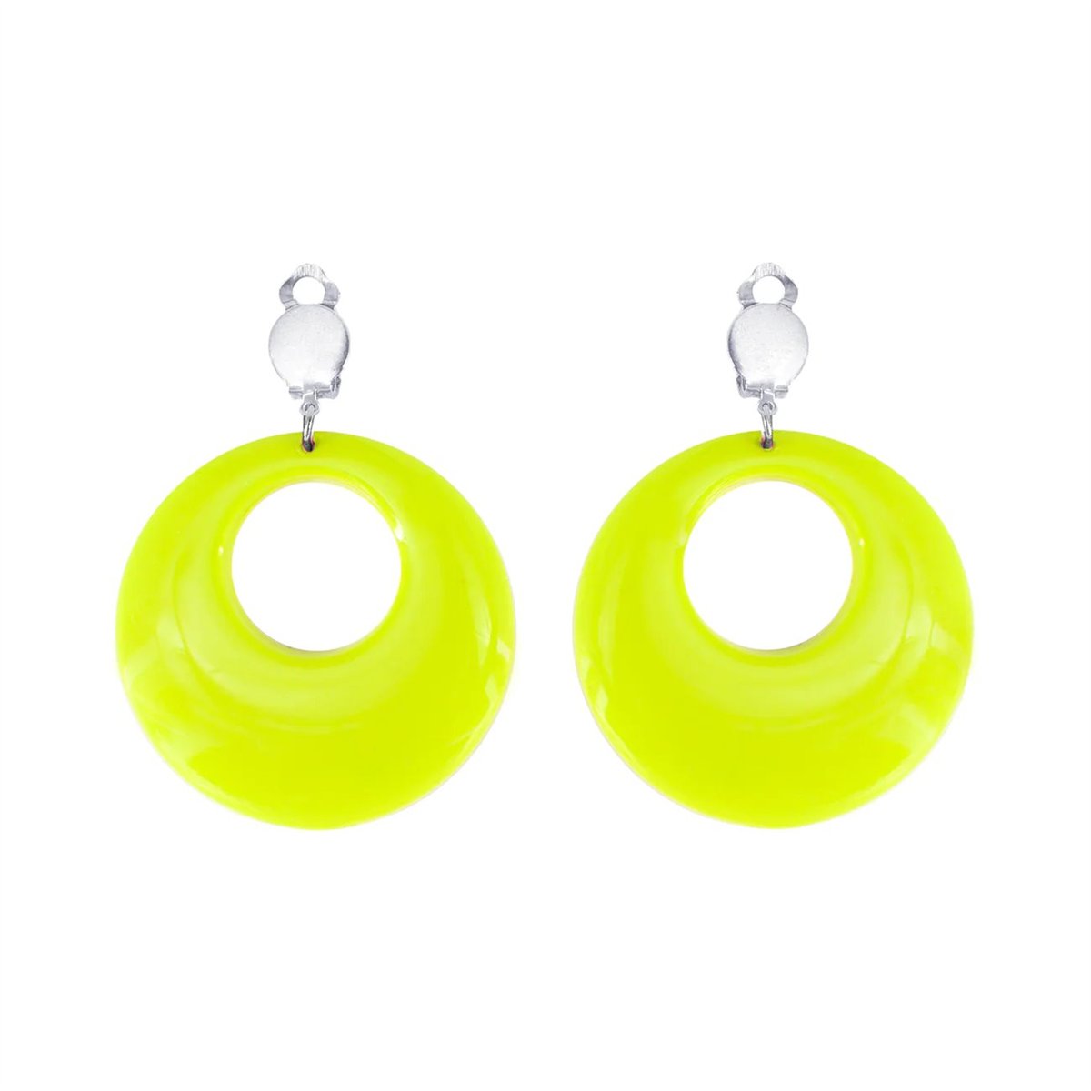 1 par Hoop-&ouml;rh&auml;ngen Clips Neongul 4,5 cm