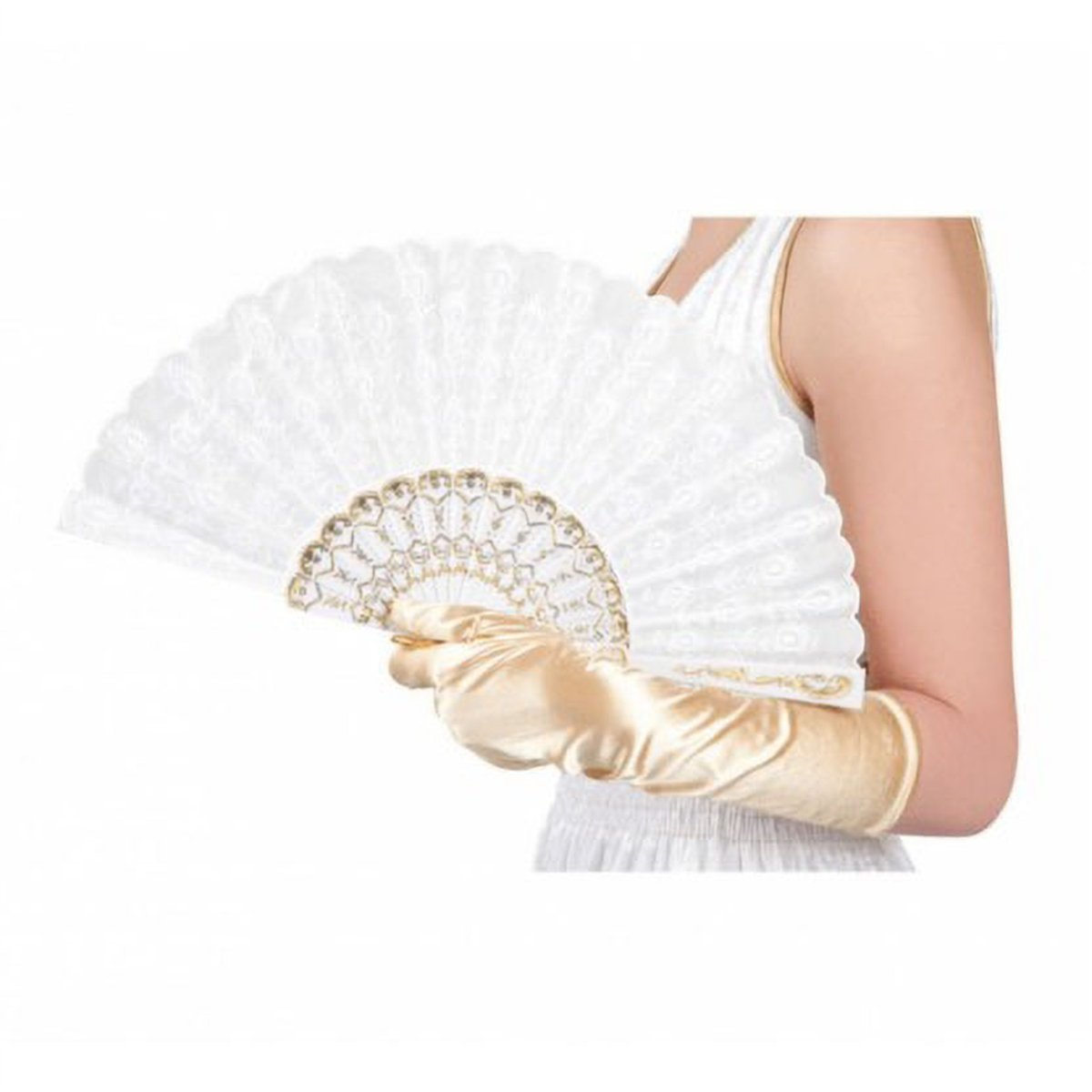 Br&ouml;llopsfl&auml;kt Vit 23 cm i Polyester och Polystyren