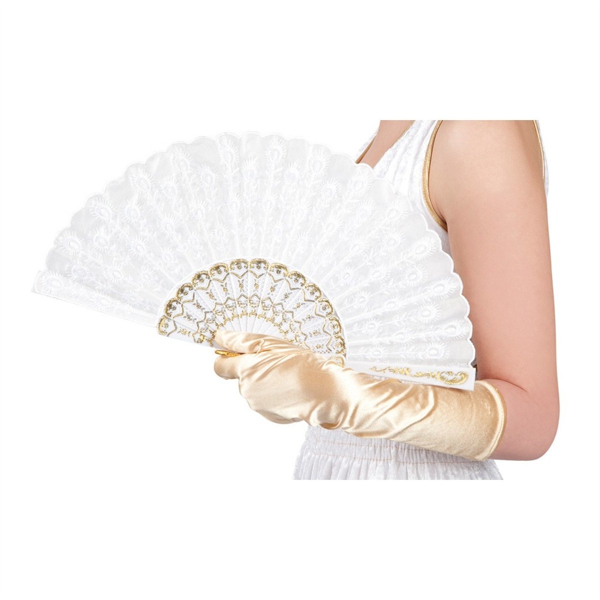 Br&ouml;llopsfl&auml;kt Vit 23 cm i Polyester och Polystyren