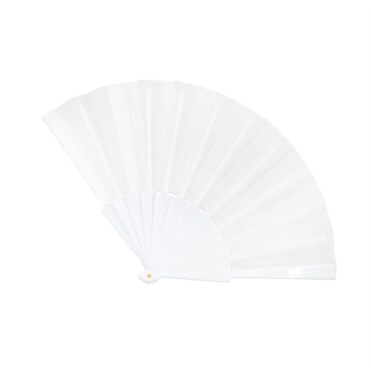 Handfläkt vit 23 cm, textil och plast Handfläkt vit 23 cm, textil och plast
