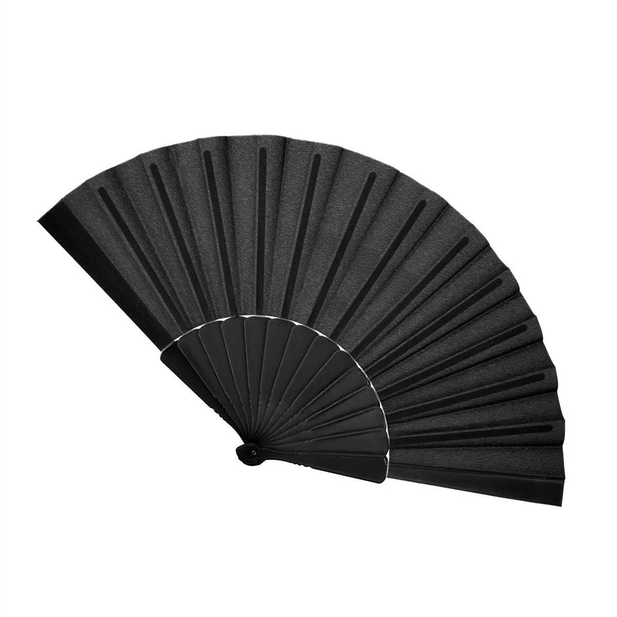 Svart handvifte i plast och textil 23 cm Svart handvifte i plast och textil 23 cm