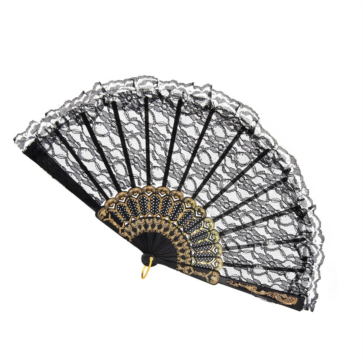 Svart Spetshandfl&auml;kt 23 cm &ndash; Flamenco & Maskerad