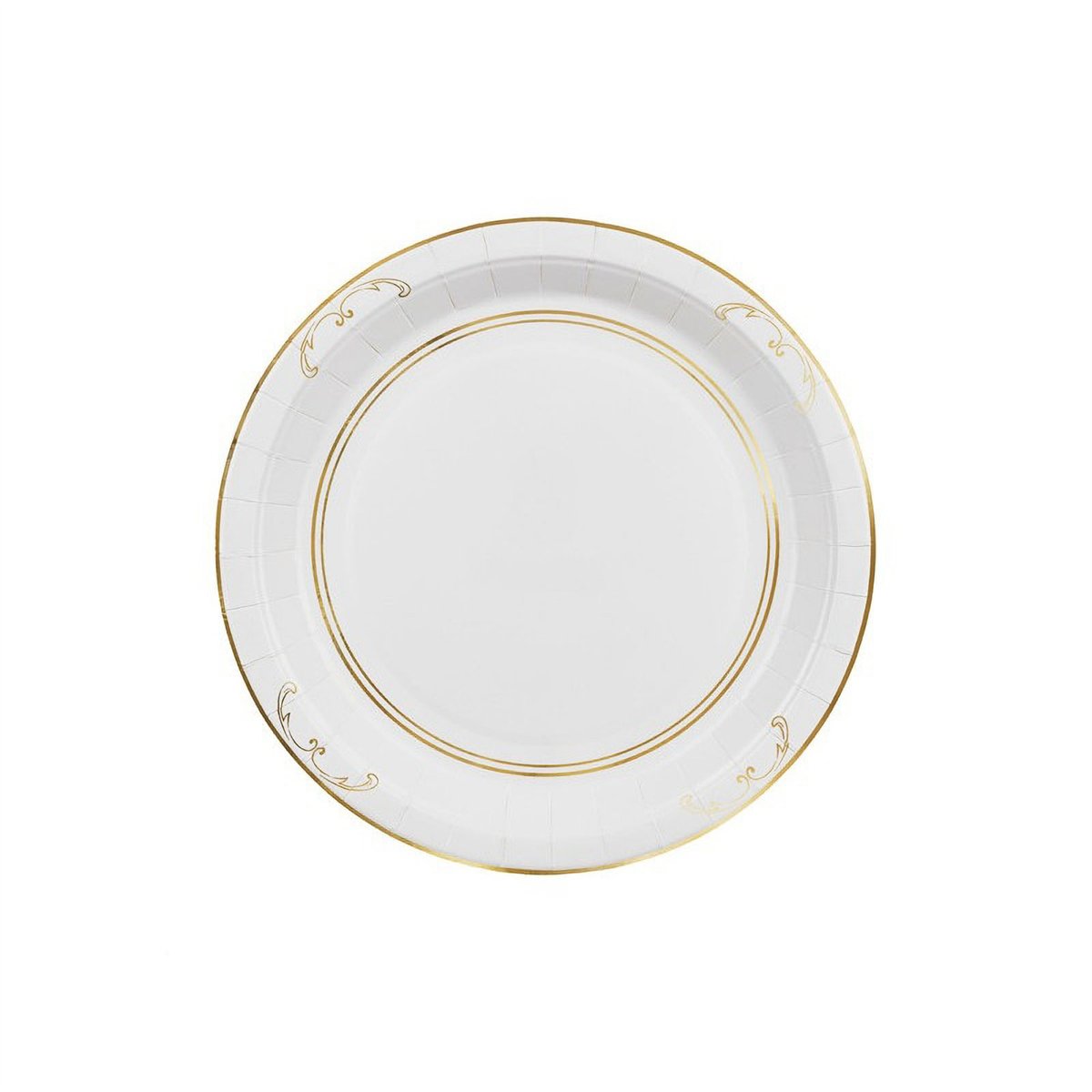 6 st Papptallrikar Vit med Guldornament 23 cm 6 st Papptallrikar Vit med Guldornament 23 cm