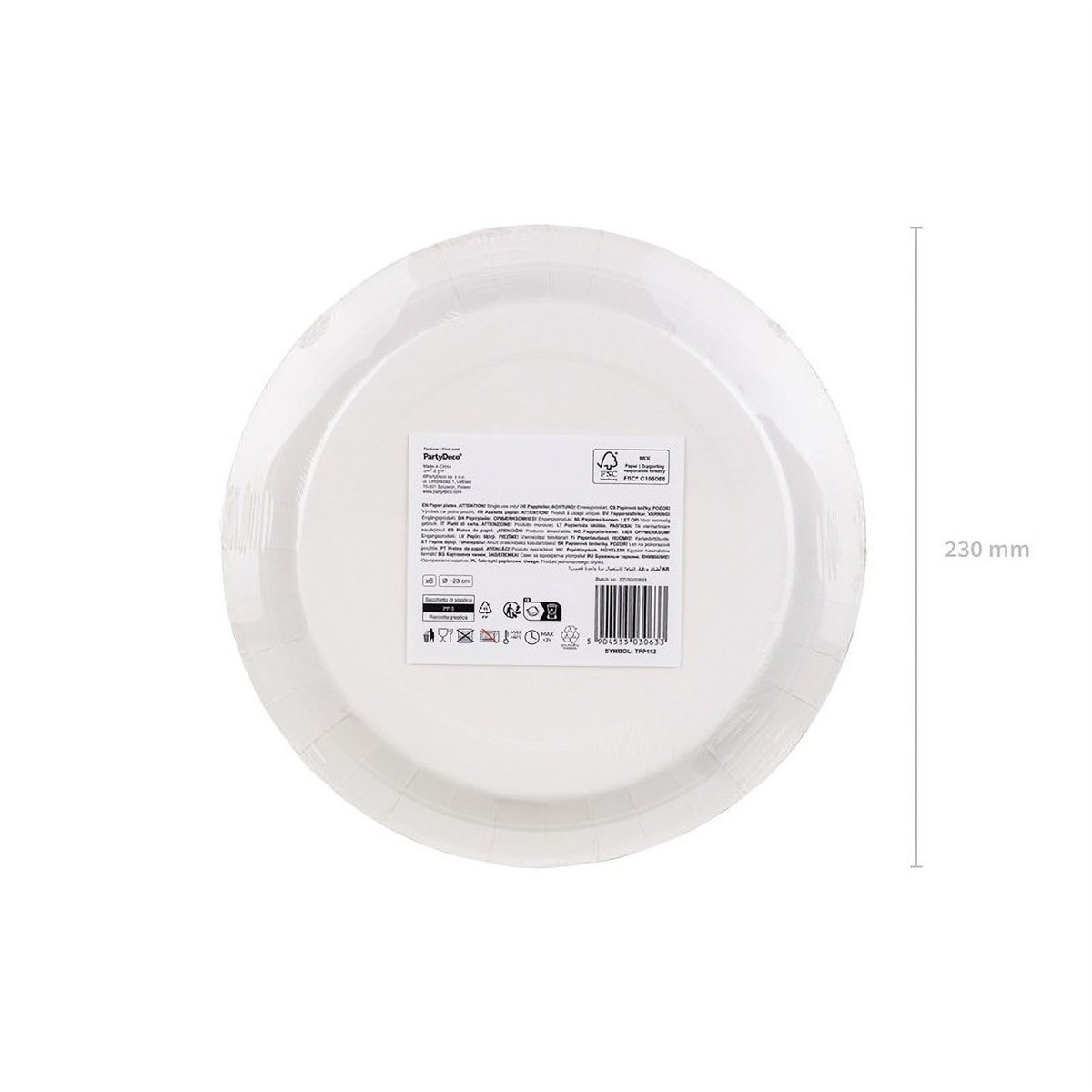 6 st Papptallrikar Vit med Guldornament 23 cm 6 st Papptallrikar Vit med Guldornament 23 cm