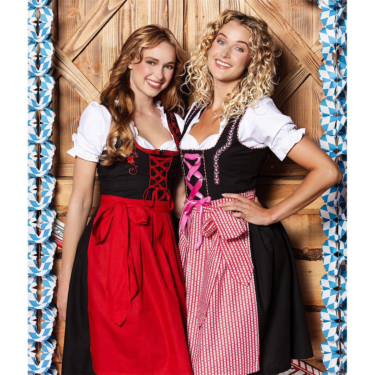 Tyrolerkjol Svart med Rosa Förkläde Dirndl str. S/M Tyrolerkjol Svart med Rosa Förkläde Dirndl str. S/M
