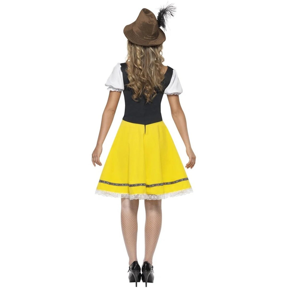 Dirndl Tyrolerkjol Gul/Gr&ouml;n Oktoberfest str. S