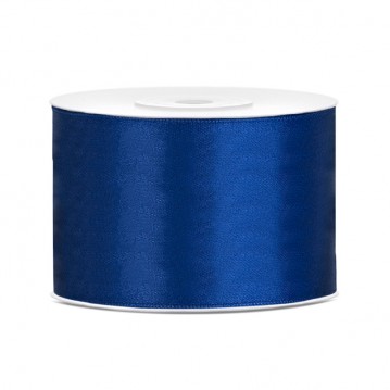 25 meter Satinband, Mörkblå, bredd 50 mm, perfekt för presentinslagning och kreativa projekt