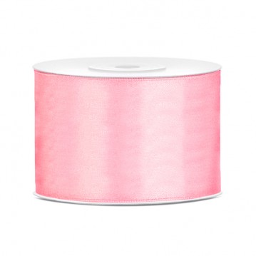 25 meter Satinband, Rosa, bredd 50 mm, perfekt för presentinslagning och kreativa projekt