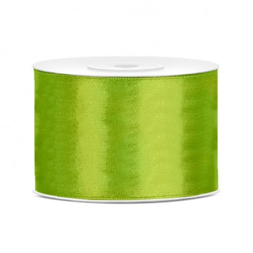 25 meter Satinband, Limegrön, bredd 50 mm, perfekt för presentinslagning och kreativa projekt