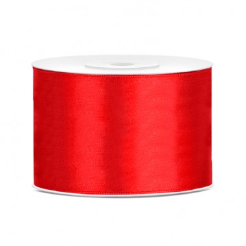 25 meter Satinband, Röd, bredd 50 mm, perfekt för presentinslagning och kreativa projekt