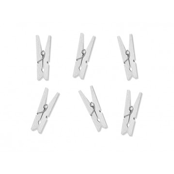 20 st Vit klämmor 3 cm