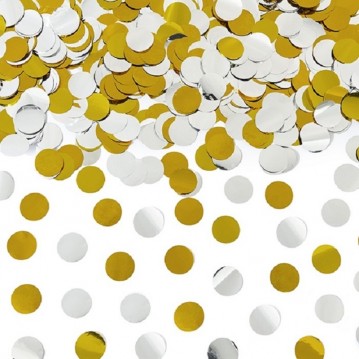 Konfettirör - Guld, silver rund metallisk konfetti 80 cm Konfettirör - Guld, silver rund metallisk konfetti 80 cm