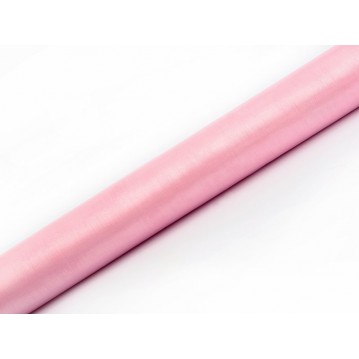 Organza Ljus Rosa 0,36 x 9 meter - slät silkeslook