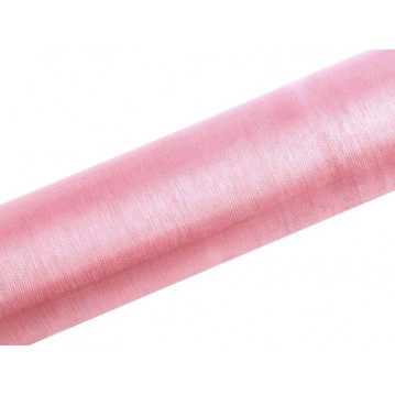 Organza Ljus Rosa 0,16 x 9 meter - slät silkeslook