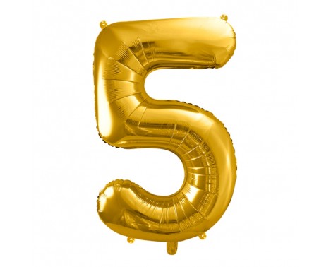 Guld 5 siffrig ballong - ca 35 cm Guld 5 siffrig ballong - ca 35 cm