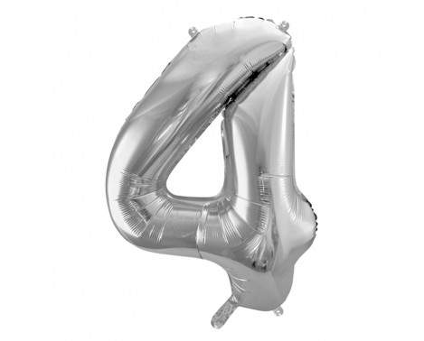 Silver 4 siffrig ballong - ca 35 cm Silver 4 siffrig ballong - ca 35 cm