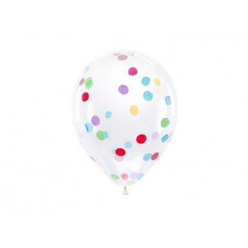 6 st. Konfetti ballonger mix - str 12" 6 st. Konfetti ballonger mix - str 12"